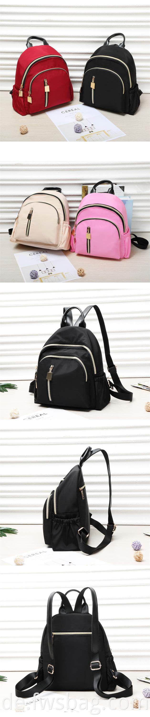 Benutzerdefinierte wasserdichte Nylon Frauen Schulterbeteiligte Mode Oxford Rucksack School College Mini Casual Rucksack